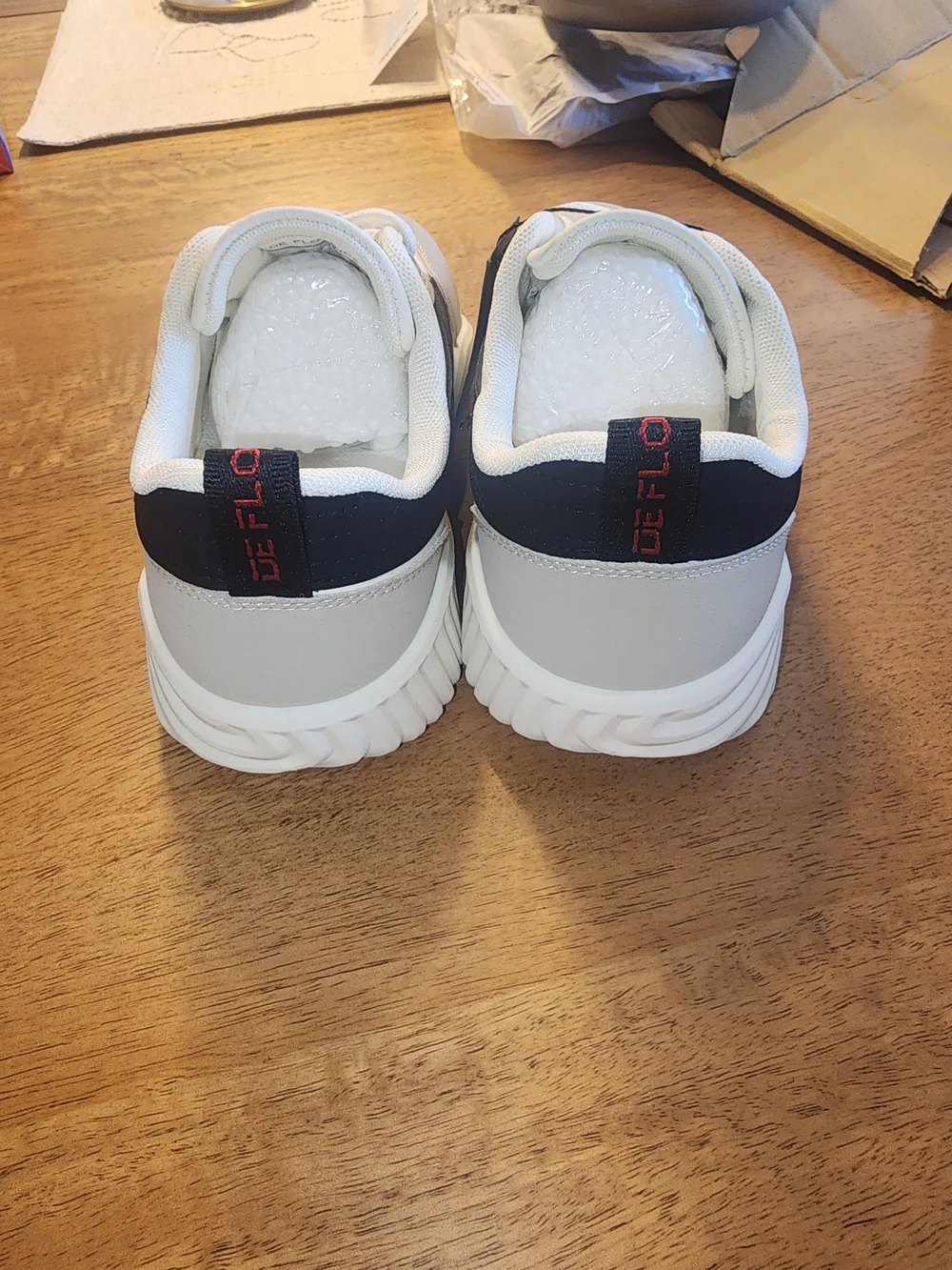 Womens  White and Gray Low-Profile Sneakers - Picture 3 of 5